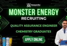 Quality Assurance Engineer Job at Monster Energy | BSc Chemistry Graduates Apply Now