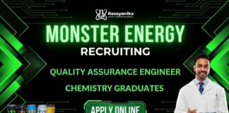 Quality Assurance Engineer Job at Monster Energy | BSc Chemistry Graduates Apply Now
