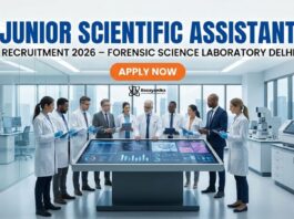 Govt Jobs for Chemistry Graduates | Junior Scientific Assistant Recruitment 2026 – FSL Delhi