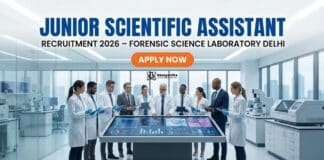 Govt Jobs for Chemistry Graduates | Junior Scientific Assistant Recruitment 2026 – FSL Delhi