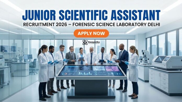 Govt Jobs for Chemistry Graduates | Junior Scientific Assistant Recruitment 2026 – FSL Delhi Govt Jobs for Chemistry Graduates | Junior Scientific Assistant Recruitment 2026 – FSL Delhi
