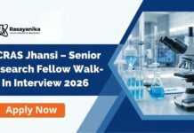 Govt Chemistry SRF Walk-In Interview 2026 at CCRAS, Check Details! Research Jobs at CCRAS | MSc Chemistry Jobs | Attend the Walk-In Interview
