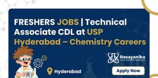 Freshers Jobs | MSc Chemistry Jobs | Technical Associate, CDL at USP Hyderabad Freshers Jobs at USP | Technical Associate Role For MSc Chemistry Candidates