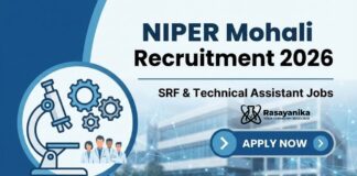 Research Jobs | NIPER Mohali Recruitment 2026 | SRF & Technical Assistant Jobs