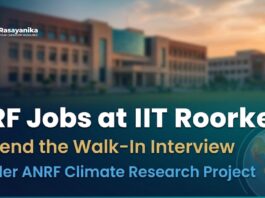 JRF Jobs at IIT Roorkee | Attend the Walk-In Interview | Under ANRF Climate Research Project
