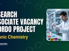Research Associate Jobs in DRDO Project | Organic Chemistry Candidates Apply