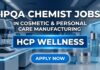 Chemist Jobs at HCP Wellness | Cosmetic & Personal Care Manufacturing 