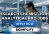 Research Chemist Jobs | Analytical R&D Jobs in Scimplify