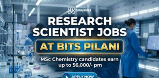 Research Scientist Jobs at BITS Pilani | MSc Chemistry Candidates Apply Now