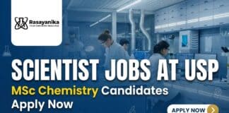 Scientist Jobs at USP | MSc Chemistry Candidates Apply Now