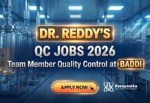 Dr. Reddy’s QC Jobs 2026 – Team Member Quality Control at Baddi QC Jobs at Dr. Reddy’s | Team Member Quality Control Role