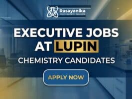 Executive Jobs at Lupin | Chemistry Graduates Apply Now