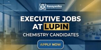 Executive Jobs at Lupin | Chemistry Graduates Apply Now