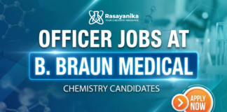 Officer Jobs at B. BRAUN MEDICAL | Chemistry Graduates Apply
