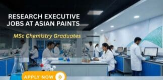 Research Executive Jobs at Asian Paints | MSc Chemistry Graduates Apply Now