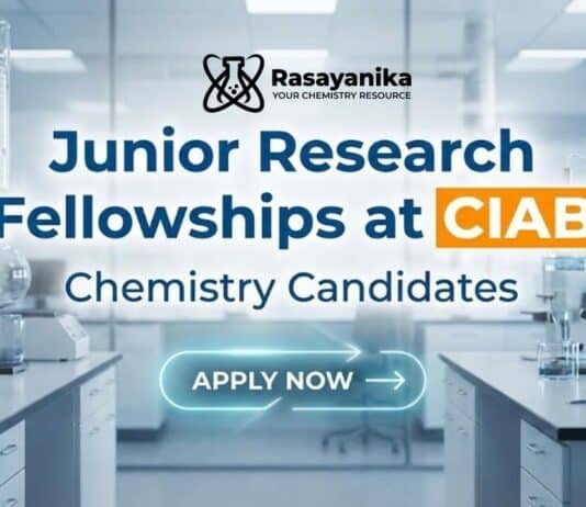 Junior Research Fellowships at CIAB |  Chemistry Grads Apply Now