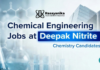 Chemical Engineering Jobs at  Deepak Nitrite | Apply Now