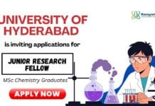 MSc Chemistry Jobs at University of Hyderabad | Apply now University of Hyderabad Recruitment 2026: JRF Jobs | MSc Chemistry Graduates Apply now