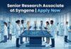 Syngene Careers: Senior Research Associate Jobs | Analytical Chemistry Graduates Apply Now