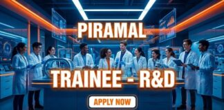 Freshers MSc Chemistry Jobs at Piramal | Trainee - R&D Position