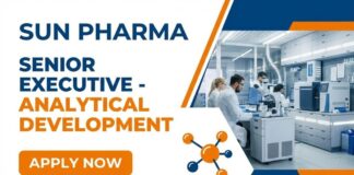 Sun Pharma Careers: Senior Executive Jobs | MSc Chemistry Graduates Apply Now