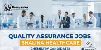 Quality Assurance Jobs at Shalina Healthcare | Chemistry Grads