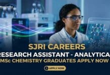 Freshers MSc Chemistry Jobs at SJRI | Apply Now SJRI Careers: Research Assistant Jobs | Apply Now