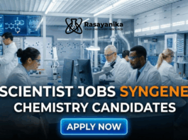 Scientist Jobs at Syngene |Chemistry Candidates | Apply Now