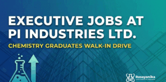 Executive Jobs at PI Industries Ltd | Chemistry Grads Walk-In