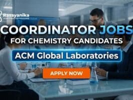 Coordinator Jobs at ACM | Chemistry Graduates Apply Now 