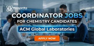 Coordinator Jobs at ACM | Chemistry Graduates Apply Now 