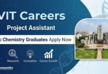 VIT Careers: Project Assistant | Chemistry Graduates Apply Now