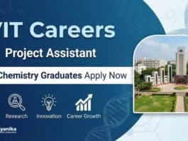 VIT Careers: Project Assistant | Chemistry Graduates Apply Now