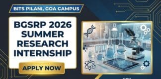 BITS Pilani Goa Summer Research Program (BGSRP) | Chemistry Apply Now BITS Pilani Internship | Summer Research Internship | Apply Now
