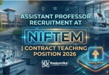 Assistant Professor Recruitment at NIFTEM | Chemistry Candidates Apply Now Assistant Professor Recruitment at NIFTEM | Chemistry Candidates Apply Now