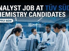 Analyst Job at TÜV SÜD | Chemistry Candidates | Apply Now