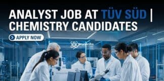 Analyst Job at TÜV SÜD | Chemistry Candidates | Apply Now