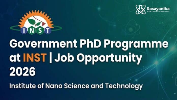 Government Opportunity at INST Mohali | PhD Admission 2026 Government Opportunity at INST Mohali | PhD Admission 2026