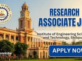 IIEST Recruitment 2026 | Research Associate Job in Chemical Engineering | Apply Now