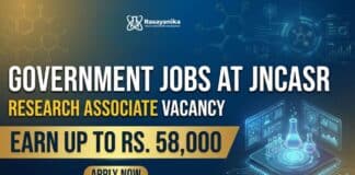 JNCASR Recruitment 2026 | Research Associate Jobs | PhD Chemistry Apply Now