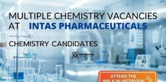 Chemistry Vacancies at Intas Pharmaceuticals | Attend The Walk-In