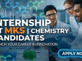 Internship at MKS | Chemistry Candidates | Apply Now