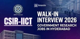 CSIR-IICT Walk-in Interview 2026: Government Chemistry Research Jobs Government Jobs at CSIR-IICT | Chemistry Candidates Apply