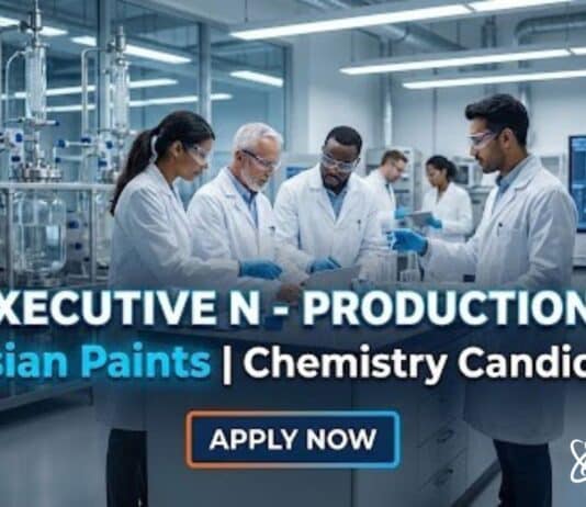 Executive Production Jobs at Asian Paints MSc Chemistry Roles