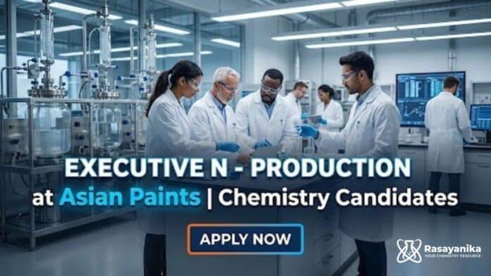 Executive Production Jobs at Asian Paints MSc Chemistry Roles Executive Production Jobs at Asian Paints MSc Chemistry Roles