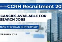 CCRH Recruitment 2026 | Vacancies Available for Research Jobs | Attend the Walk-in Interview