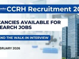 CCRH Recruitment 2026 | Vacancies Available for Research Jobs | Attend the Walk-in Interview