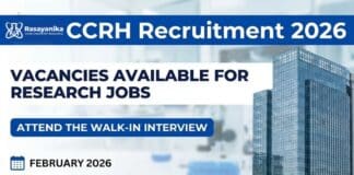 Govt Ministry of AYUSH CCRH Recruitment – Chemical Science Candidates Attend the Walk-In Interview CCRH Recruitment 2026 | Vacancies Available for Research Jobs | Attend the Walk-in Interview