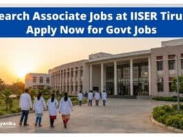 Research Associate Jobs at IISER Tirupati | Apply Now for Govt Jobs