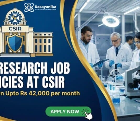 Govt Research Job Vacancies | CSIR Recruitment | Chemistry Graduates Apply Now
